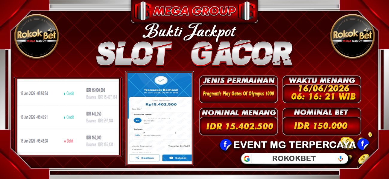 Bukti JP situs Rokokbet hari Selasa, 16 Juni 2026